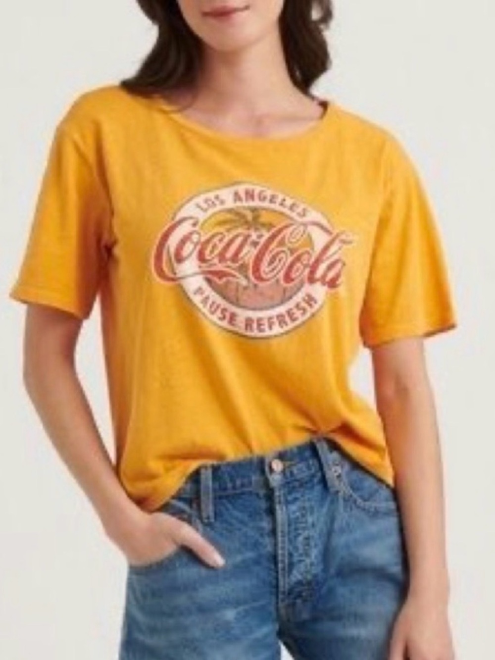 Lucky Brand Coca-Cola Graphic Short Sleeve Casual Orange Tee Women’s Size S